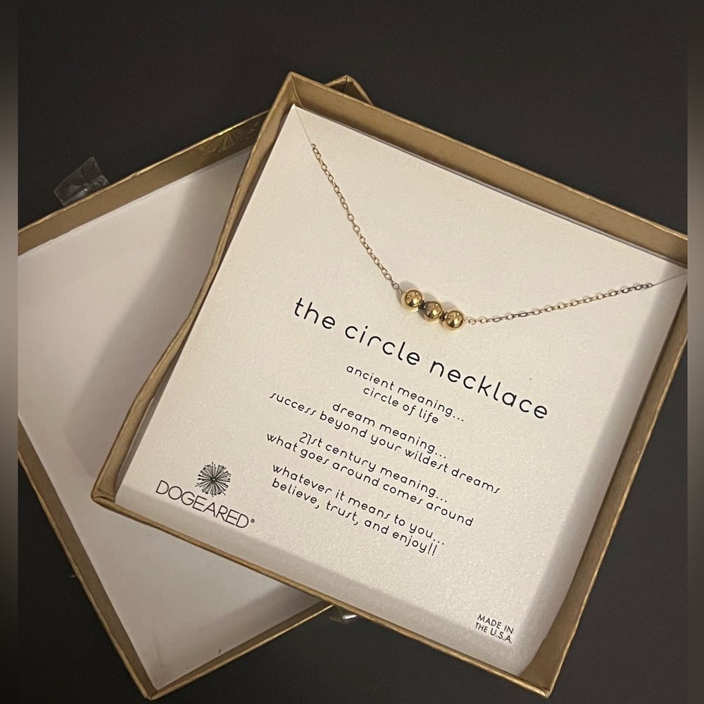 the circle gold beaded necklace